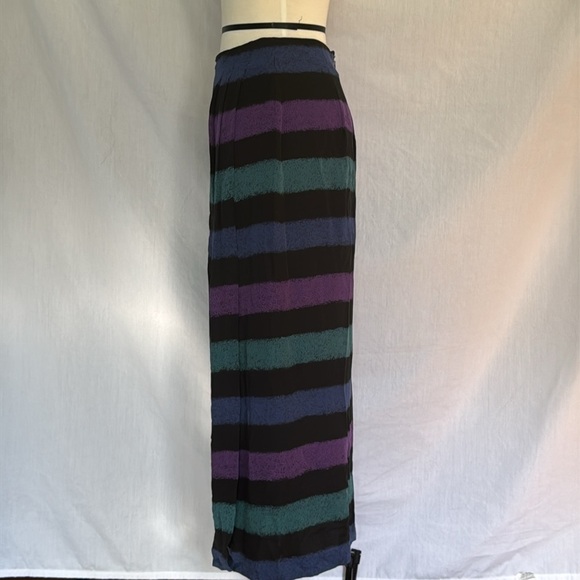 Vintage Silk Skirt Field Manor Modern Classics Size 4 Striped - Picture 2 of 6